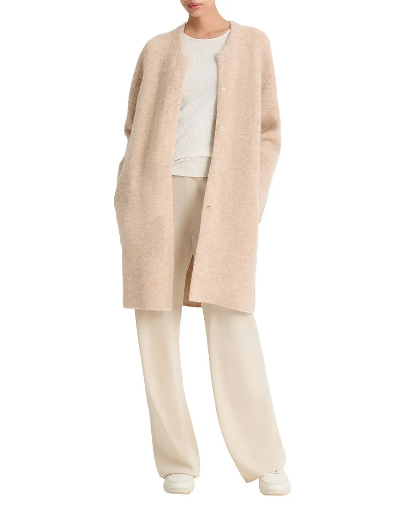 Vince Textured Soft Sculpt Wool & Alpaca-Blend Car Coat Nocolor