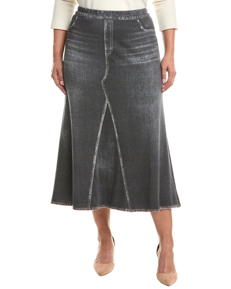 Marina Rinaldi Plus Laccato Jersey Skirt Nocolor