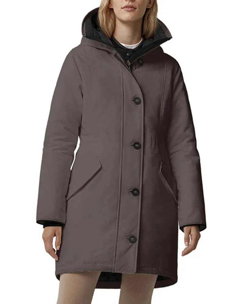 Canada Goose Rossclair Parka Black Label Slim Fit Parka Grey