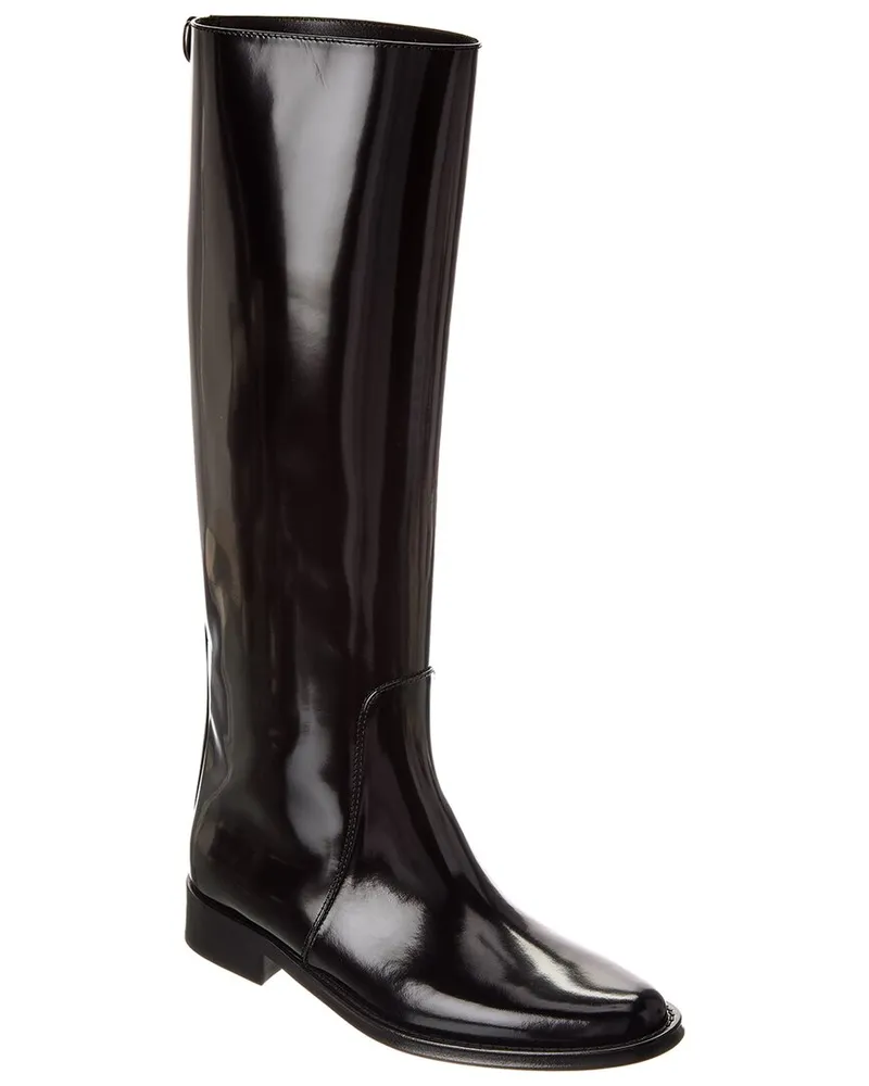 Saint Laurent Hunt Leather Boot Black