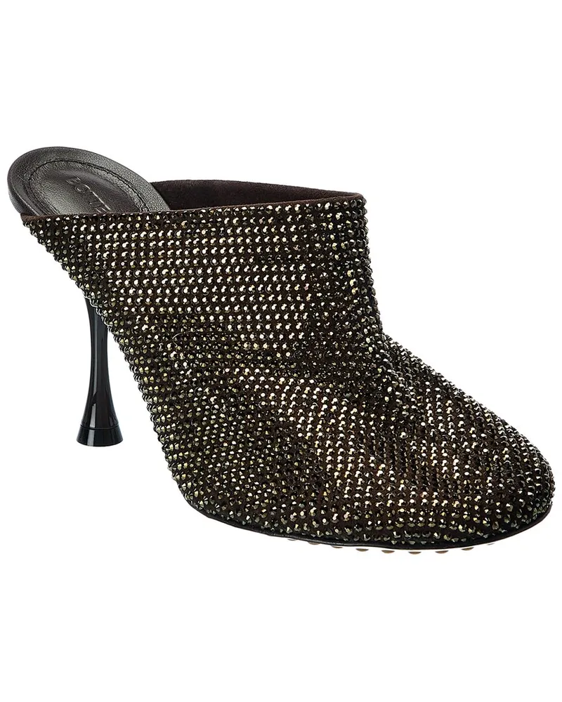 Bottega Veneta Dot Sparkle Suede Mule Brown
