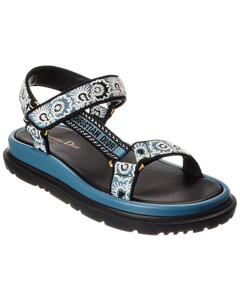 Dior D-Wave Canvas Sandal Blue