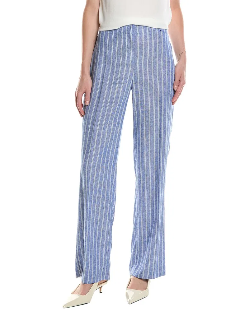 Anne Klein Linen-Blend Pant Blue
