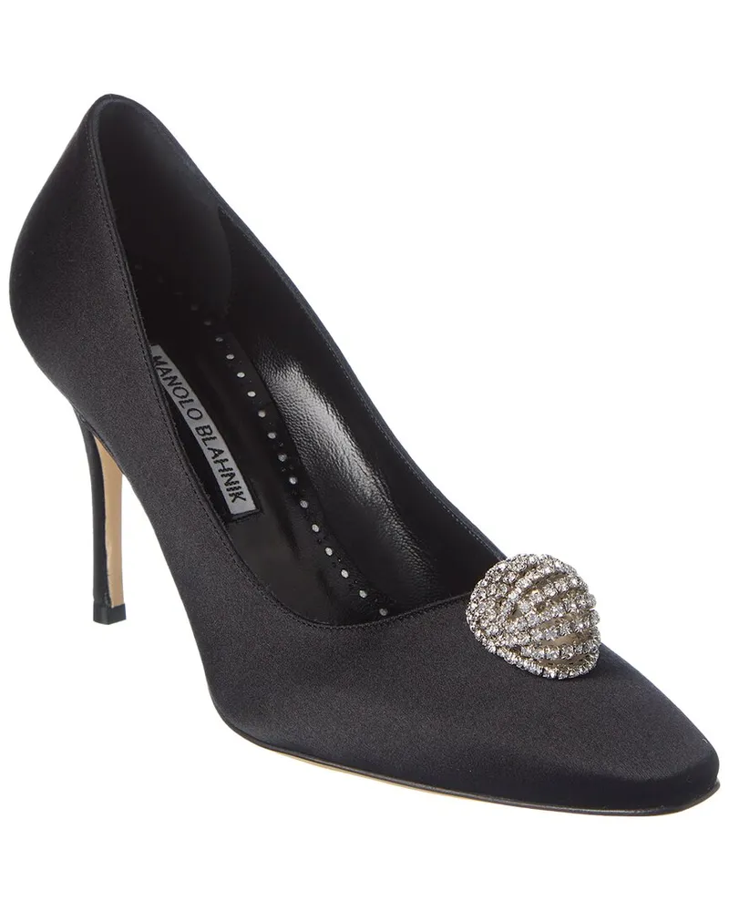 Manolo Blahnik Elbolita 90 Satin Pump Black