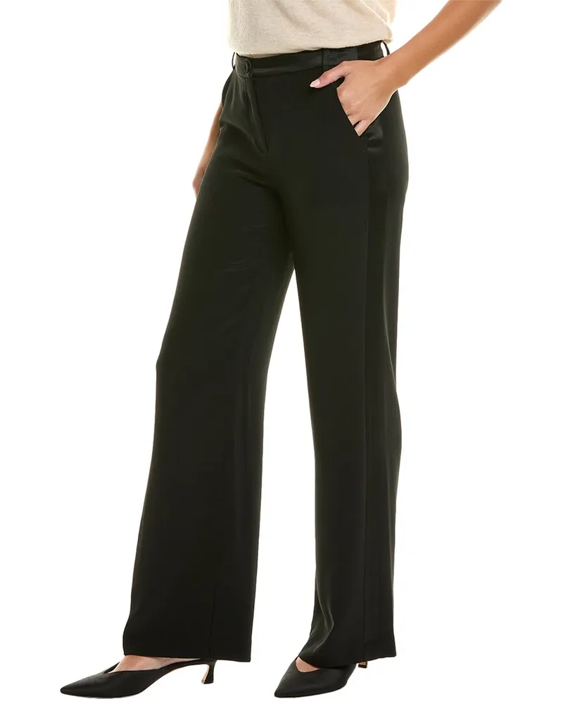 Milly Sorin Low-Rise Satin Pant Black
