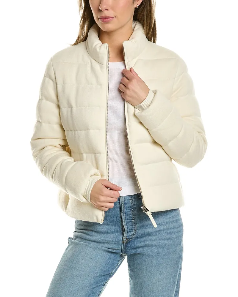 Mackage Melia Wool & Cashmere-Blend Down Jacket White