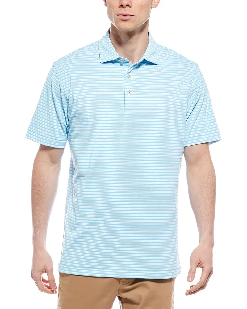 Peter Millar Dellroy Performance Mesh Polo Shirt Blue