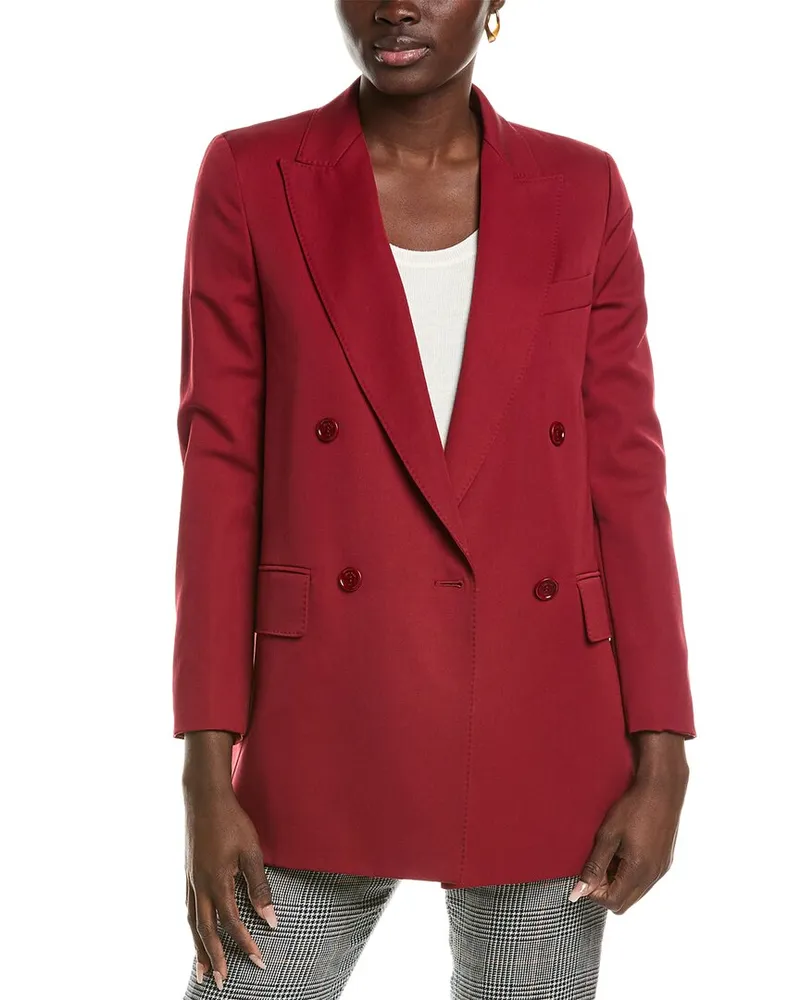 Max Mara Pevera Wool & Mohair-Blend Blazer Red
