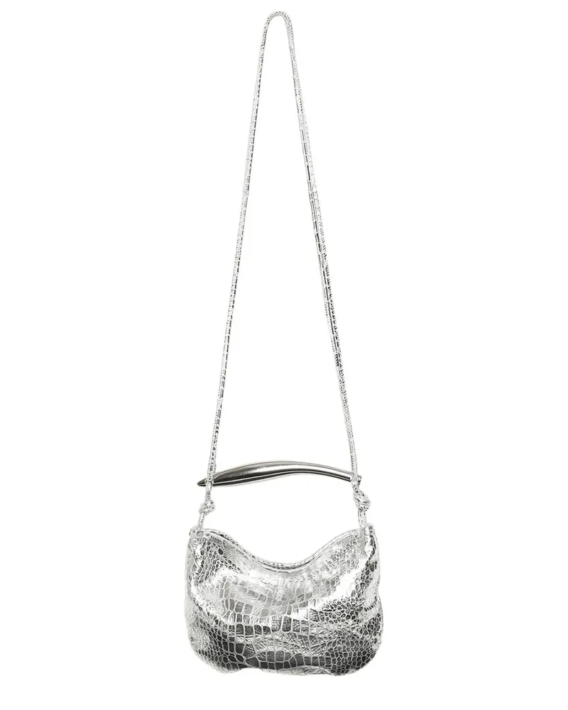 Walter Baker Hazel Mini Woven Leather Hobo Silver