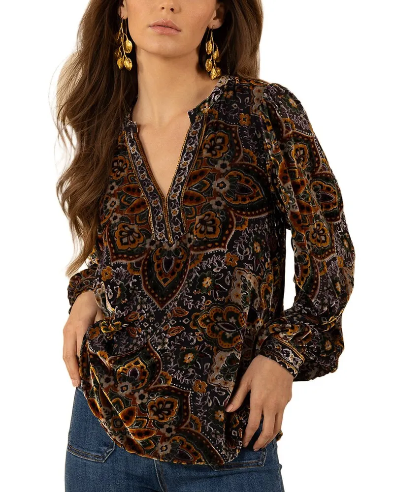 Hale Bob Keira Silk-Blend Top Nocolor