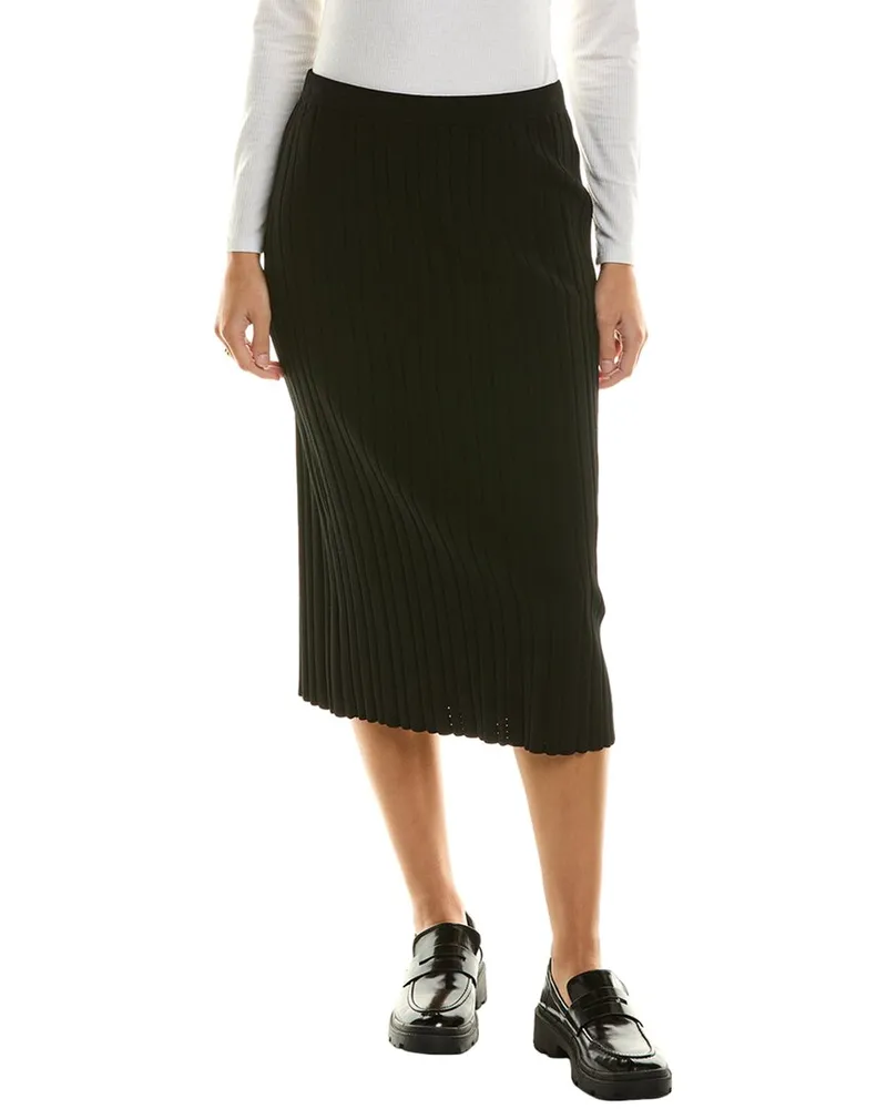 Proenza Schouler White Label Pointelle Rib Knit Midi Skirt Black