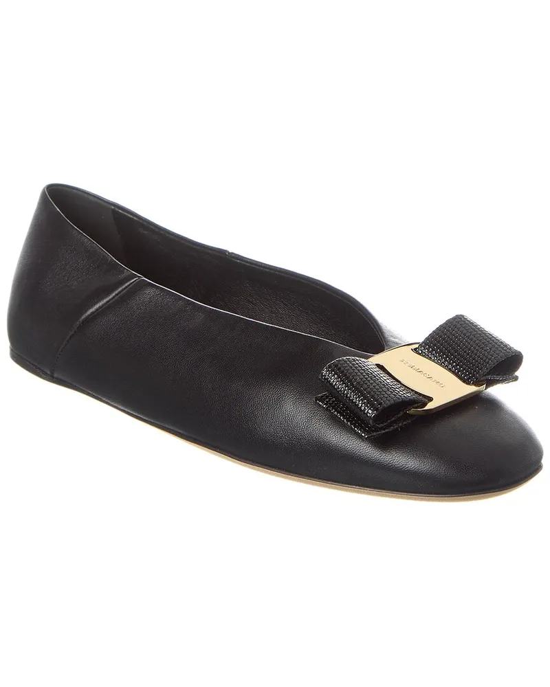 Ferragamo Vara Bow Leather Ballet Flat Nocolor