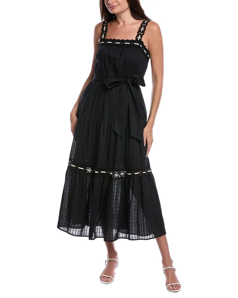 Anne Klein Lace Detail Patio Maxi Dress Black