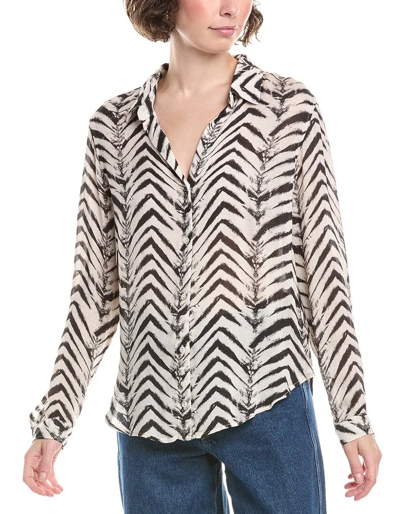 Bella Dahl Classic Button-Down Blouse Black