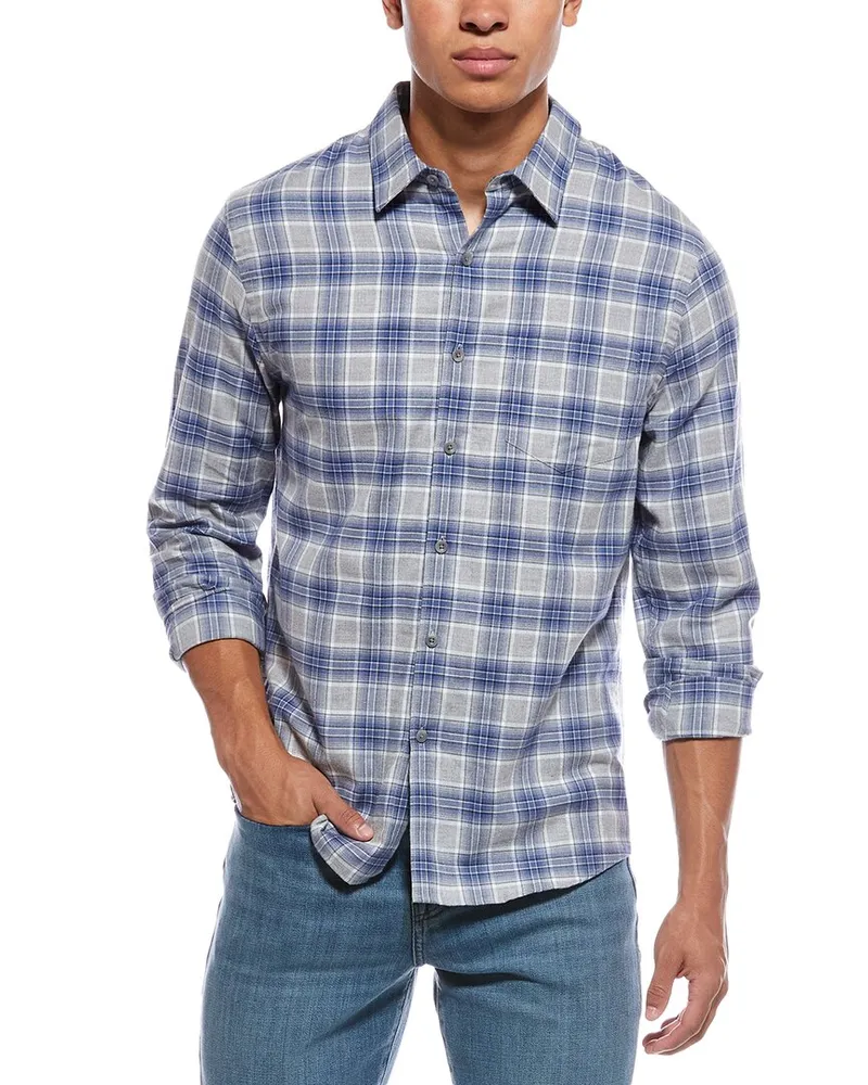 Vince Vineyard Plaid Shirt Grey