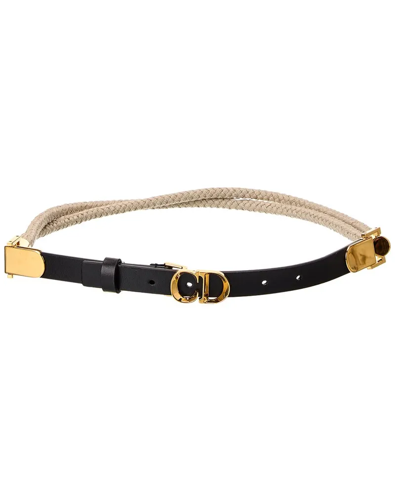 Dior C'Est Rope & Leather Belt Black