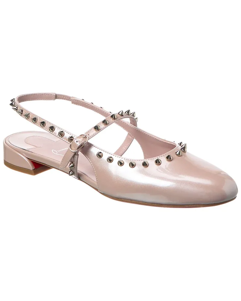 Christian Louboutin Sweet Janispikes Patent Slingback Flat Pink