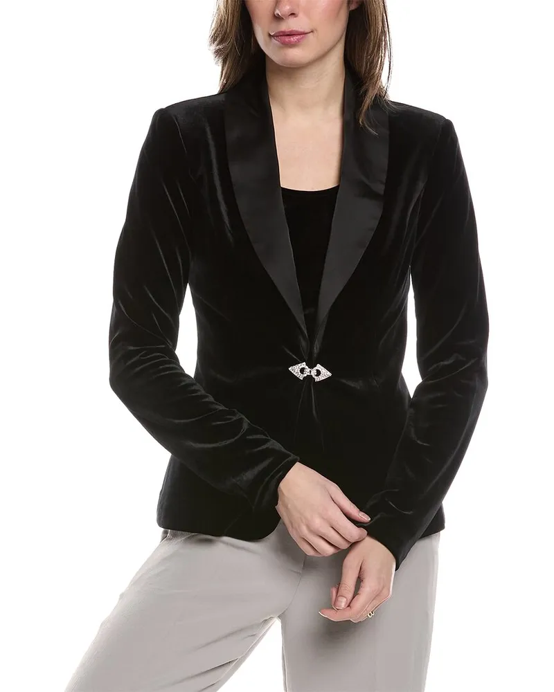Joseph Ribkoff 2pc Velvet Jacket & Tank Set Black