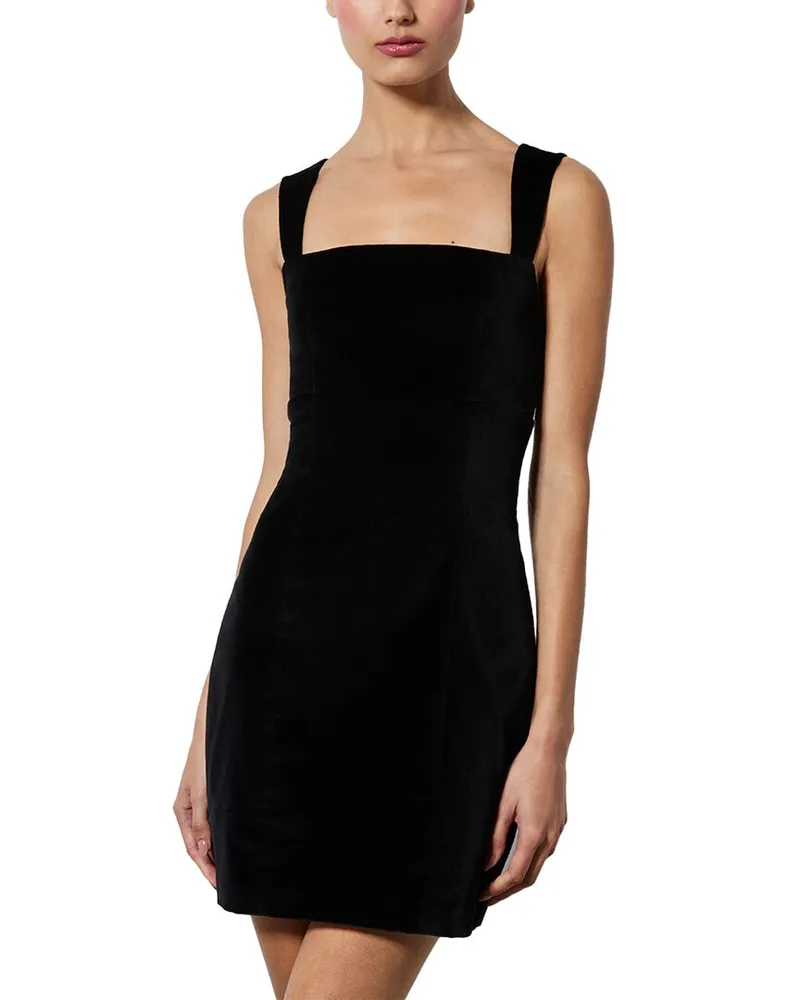 Alice + Olivia Keria Velvet Mini Dress Black