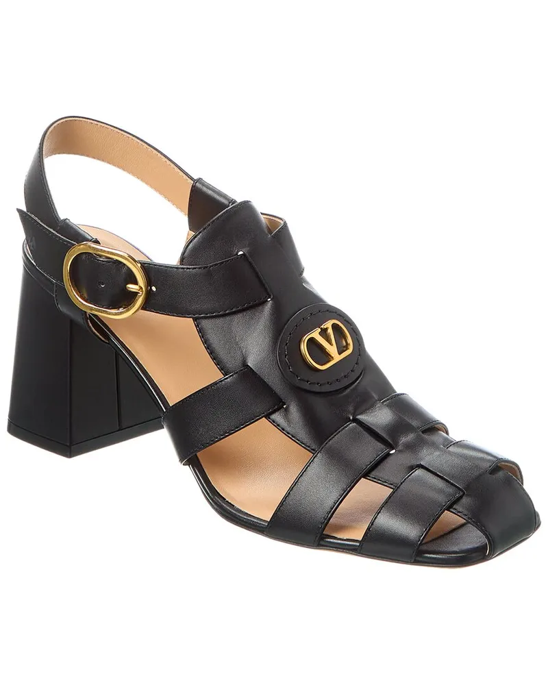 Valentino Garavani VLogo 75 Leather Sandal Black