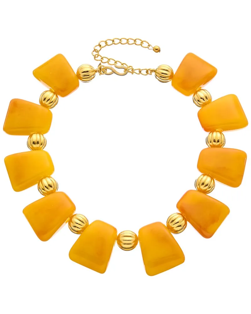 Kenneth Jay Lane Plated Station Bib Necklace Nocolor