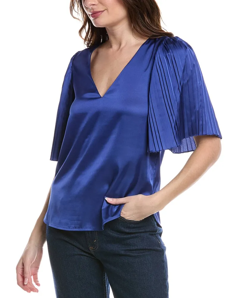 Rebecca Taylor Pleated Blouse Blue