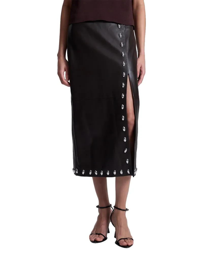 A.L.C. Naomi Leather Skirt Nocolor