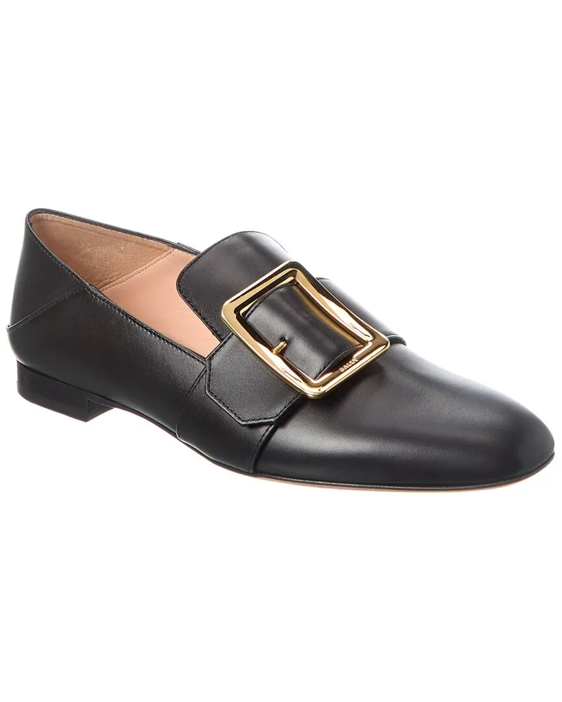 Bally Janelle Buckled Leather Loafer Black