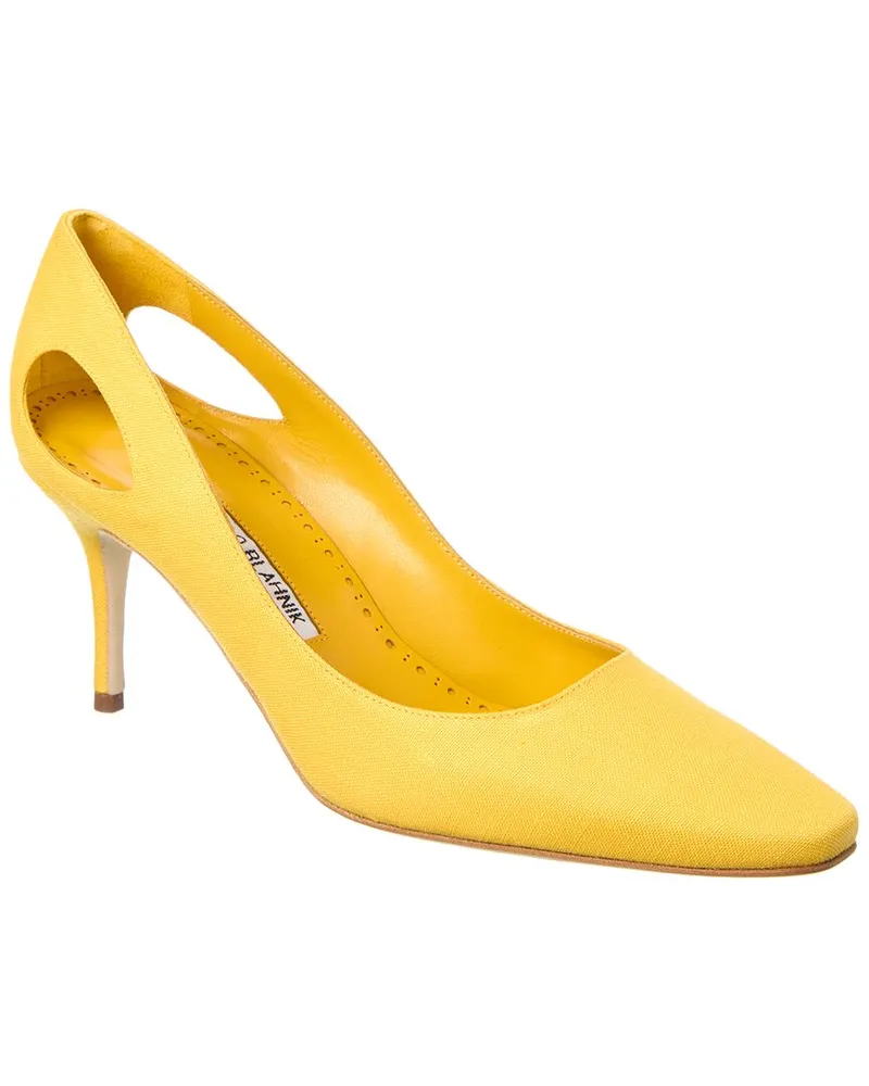 Manolo Blahnik Toplaca 70 Linen Pump Nocolor