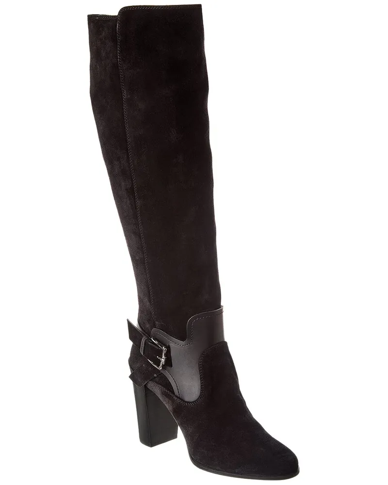 TOD'S TOD’s Gommino Suede Over-The-Knee Boot Black