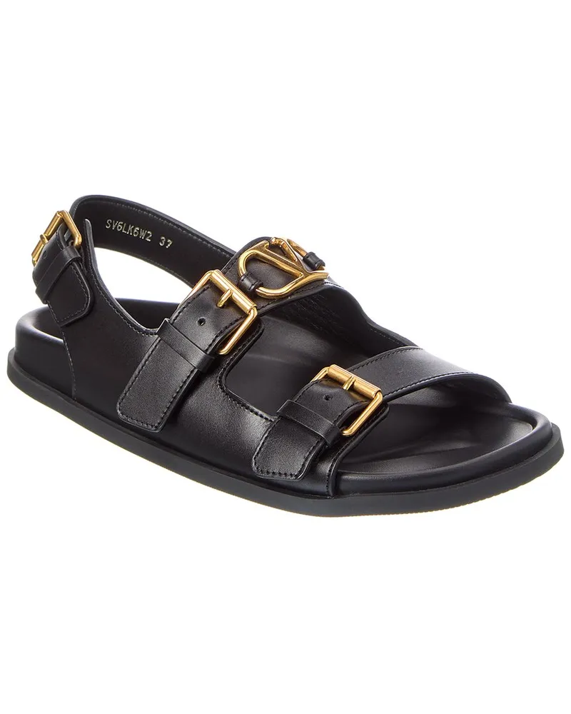 Valentino Garavani VLogo Leather Sandal Black
