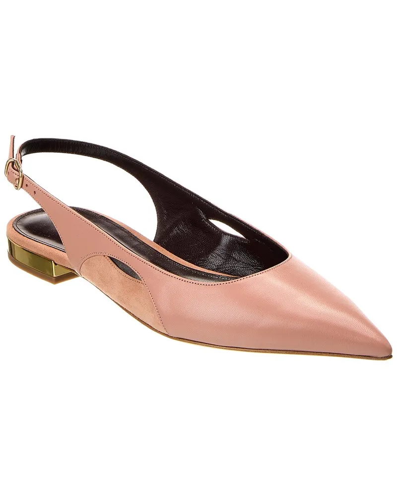 Chloé Saada Leather & Suede Slingback Flat Brown