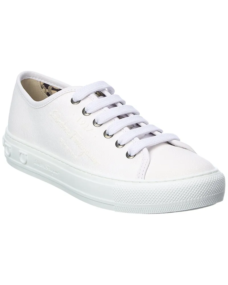 Ferragamo Mediterr Eco Canvas Sneaker White
