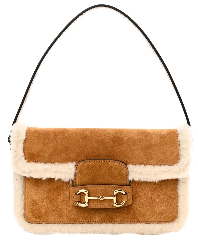 Gucci Beige Suede Horsebit 1955 Shoulder Bag (Authentic Pre-Loved Nocolor