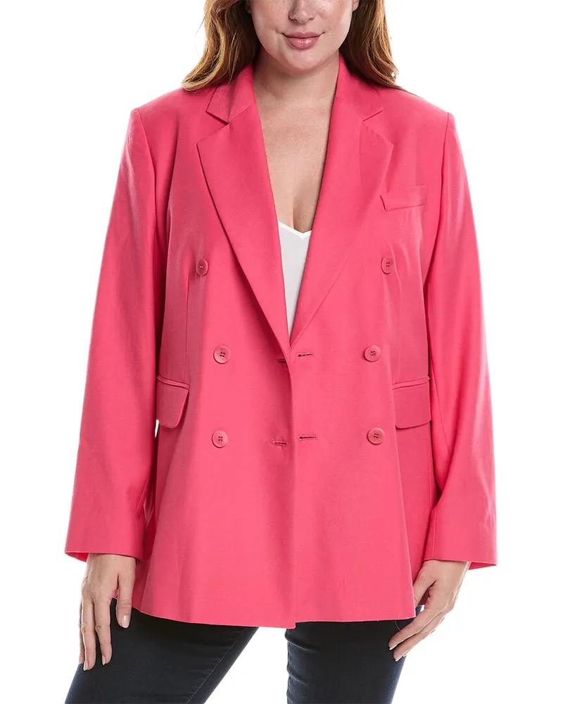 Marina Rinaldi Plus Double-Breasted Blazer Nocolor