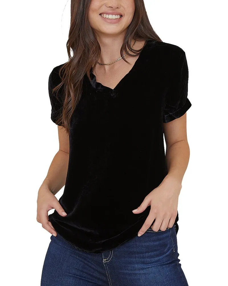 Bella Dahl V-Neck Silk-Blend T-Shirt Nocolor