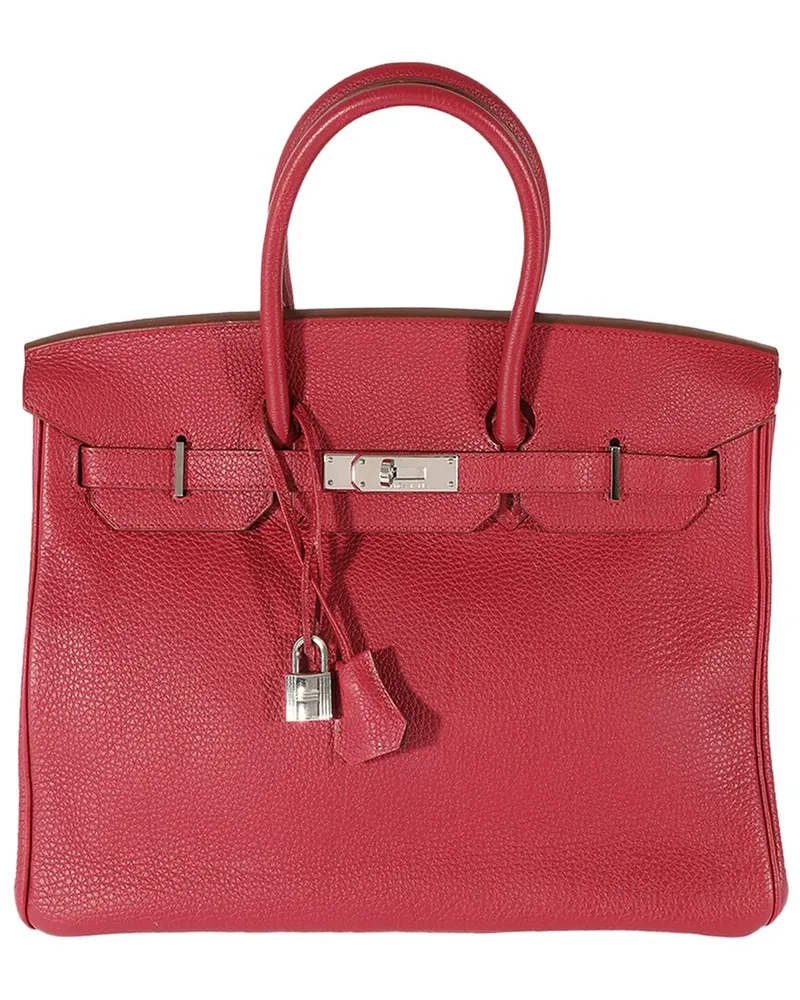 Hermès Red Togo Birkin 35 PHW (Authentic Pre-Loved Nocolor