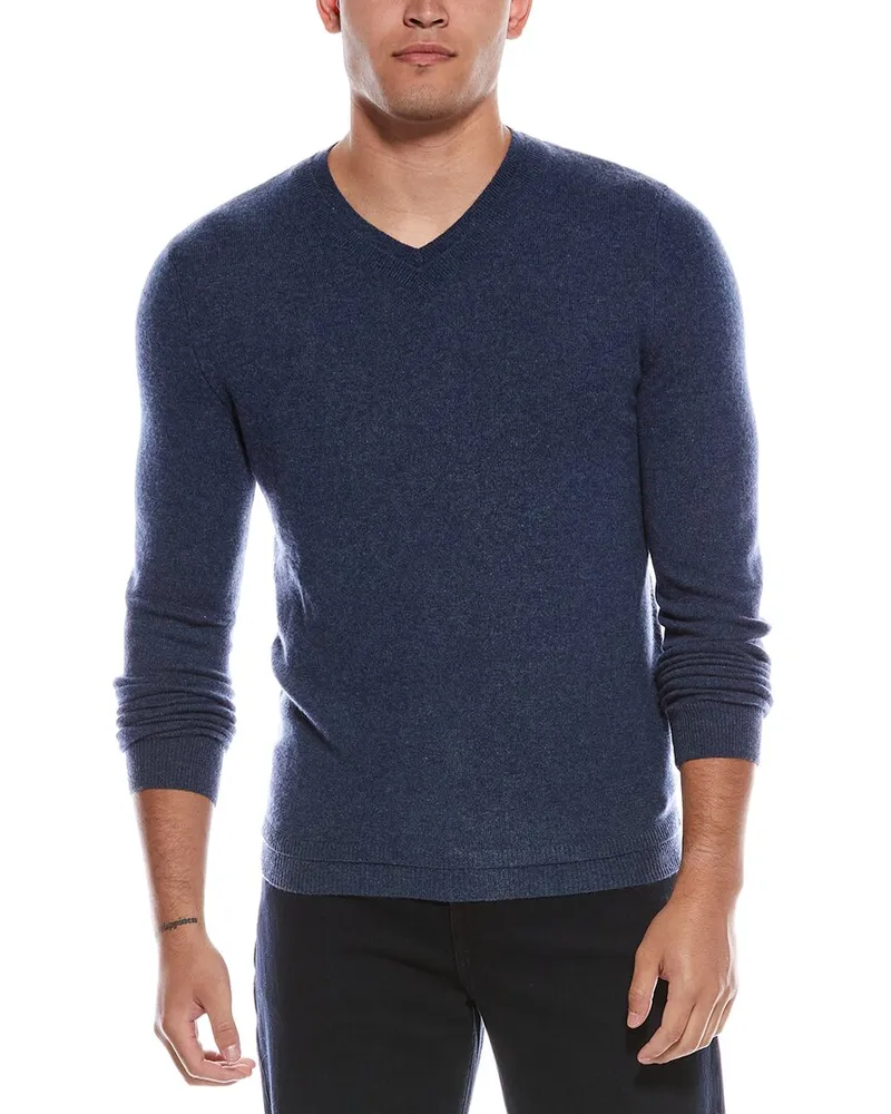 Autumn Cashmere Double V-neck Cashmere Sweater Blue