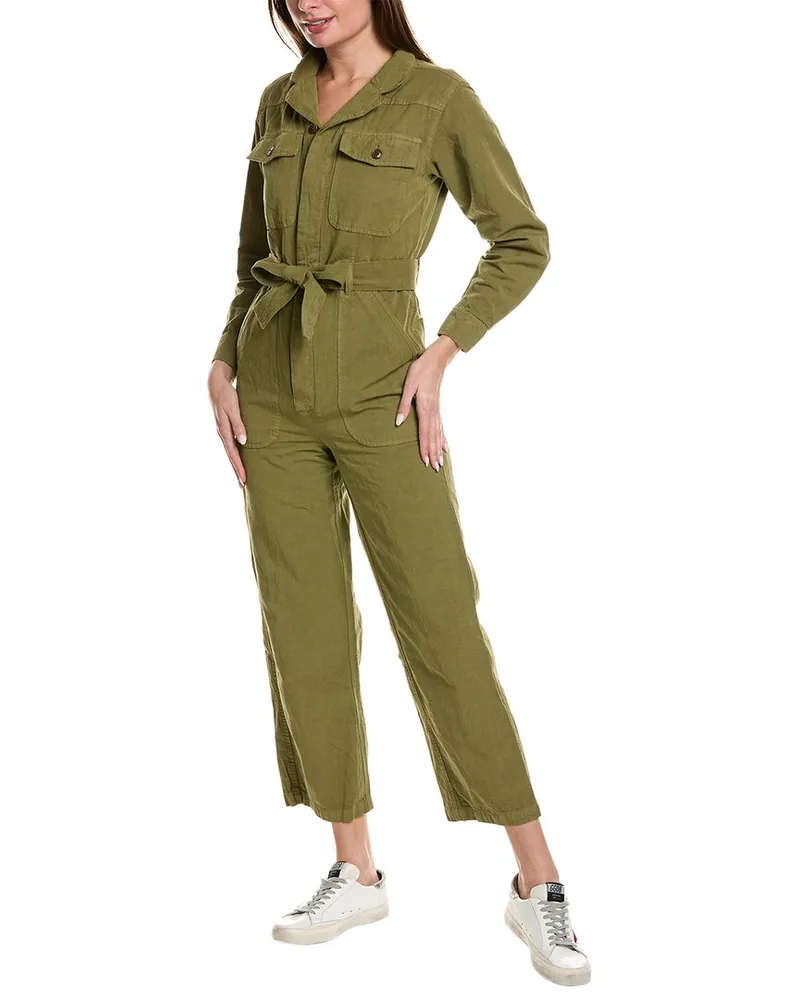 Alex Mill Mel Linen-Blend Jumpsuit Green