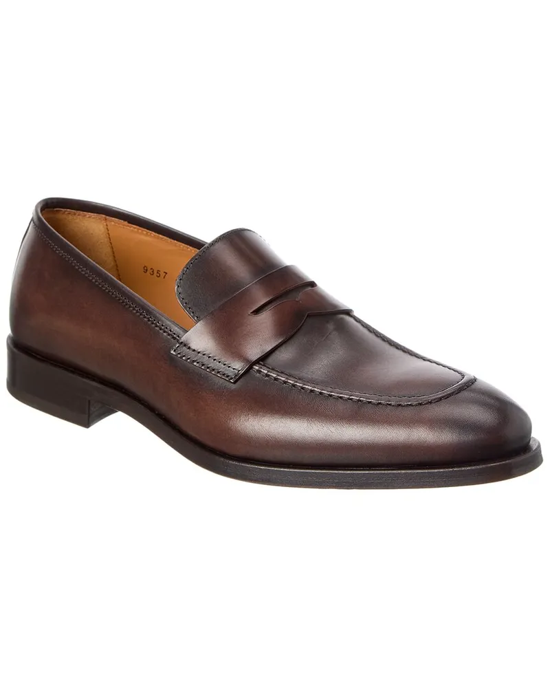 Antonio Maurizi Leather Penny Loafer Brown