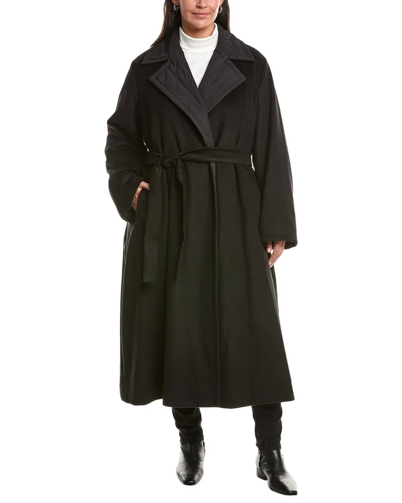Marina Rinaldi Plus Capanna Reversible Wool Coat Nocolor