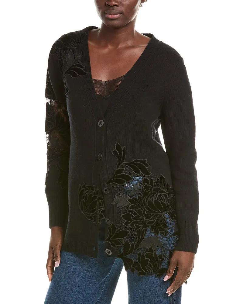 Oscar de la Renta Wool Cardigan Black