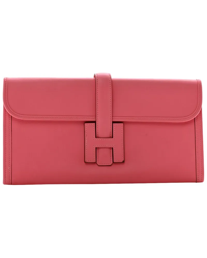 Hermès Rose Asalee Swift Leather Swift Jige Elan 29 Clutch (Authentic Pre-  Loved Nocolor