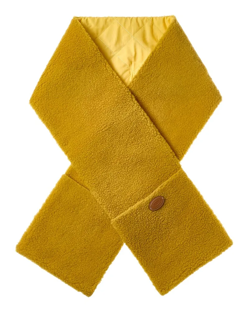 TOD'S TODs Leather-Trim Wool-Blend Scarf Yellow