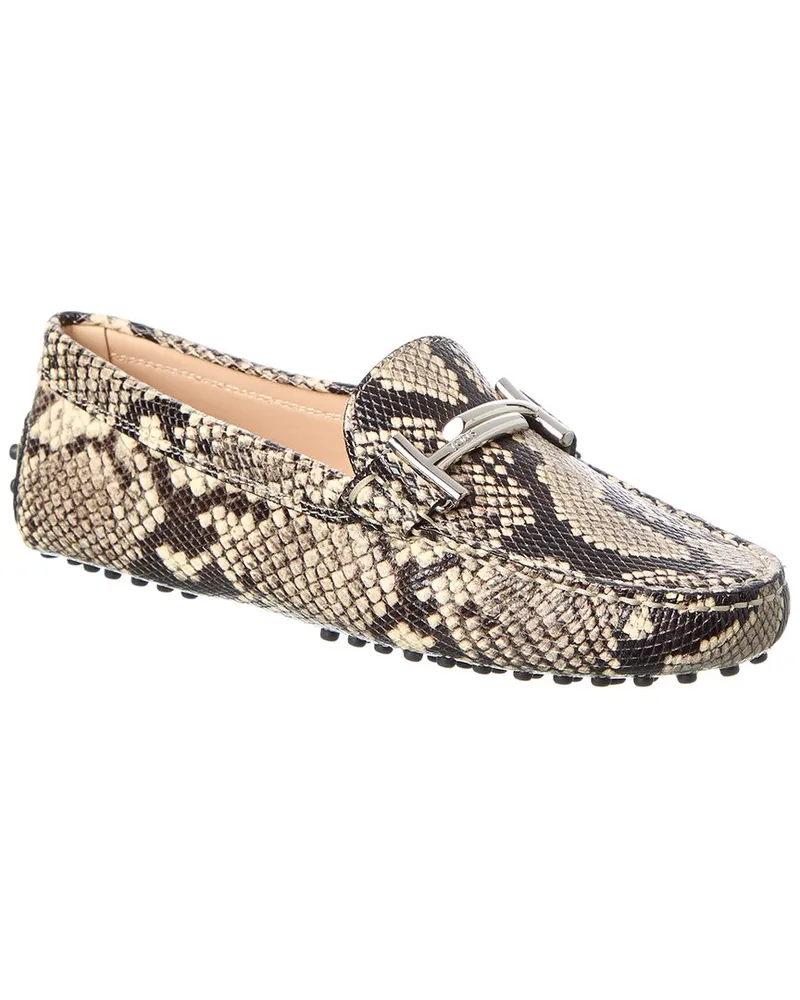 TOD'S TOD’s Snake-Embossed Leather Loafer White