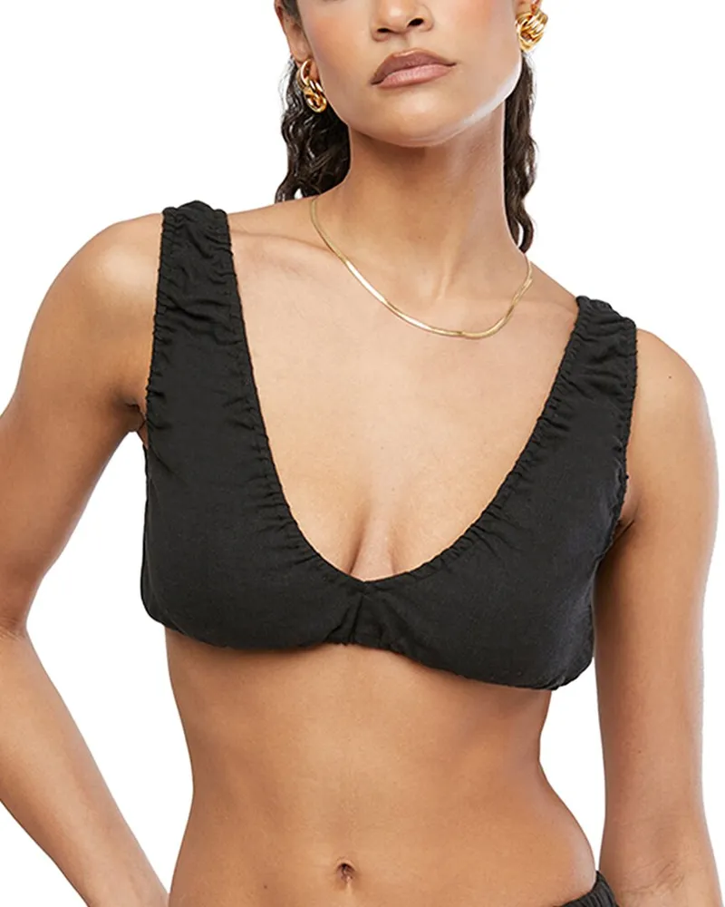 WeWoreWhat Bralette Linen-Blend Top Nocolor