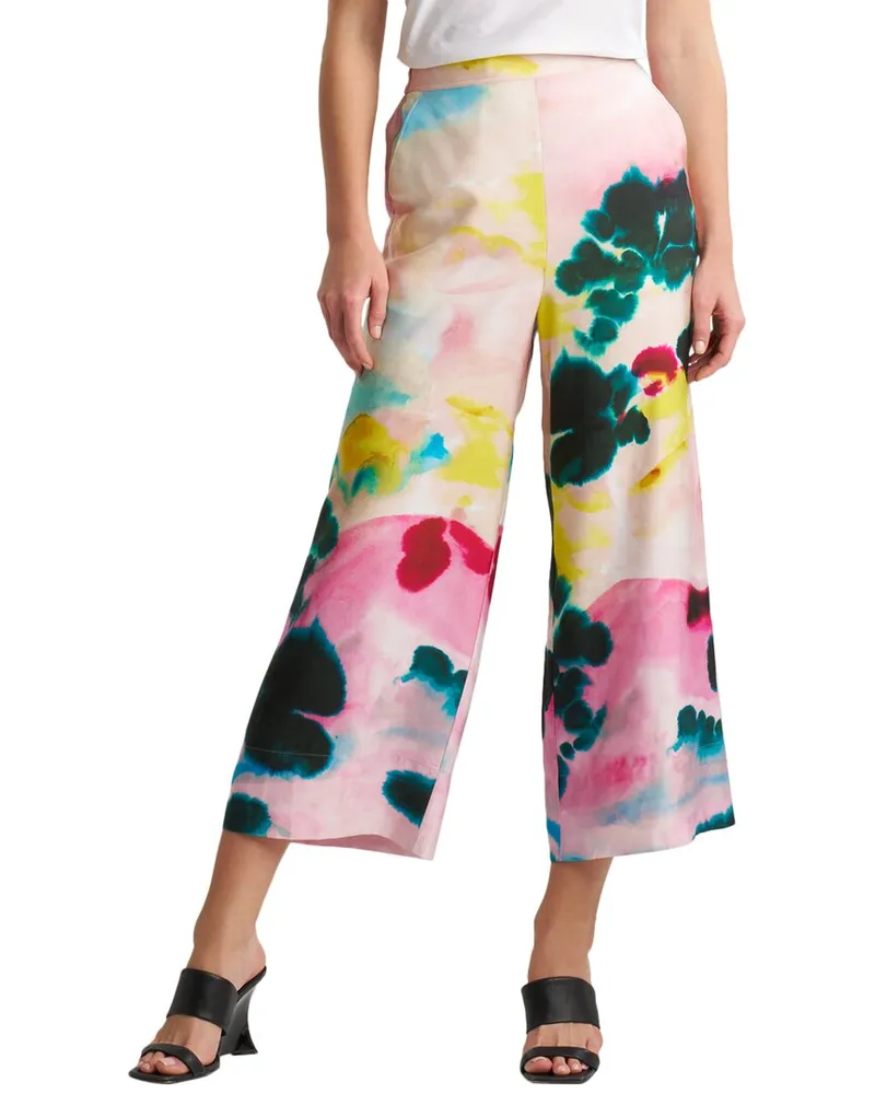 NATORI Cropped Pull-On Silk-Blend Pant Nocolor