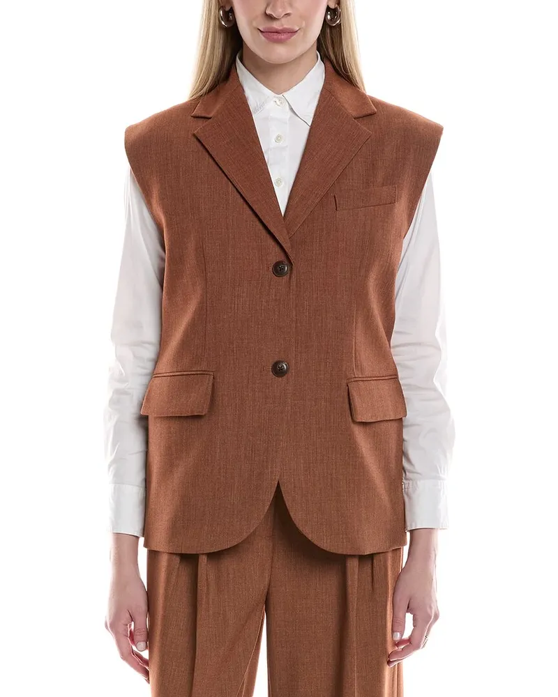 Kenneth Cole Oversized Vest Brown