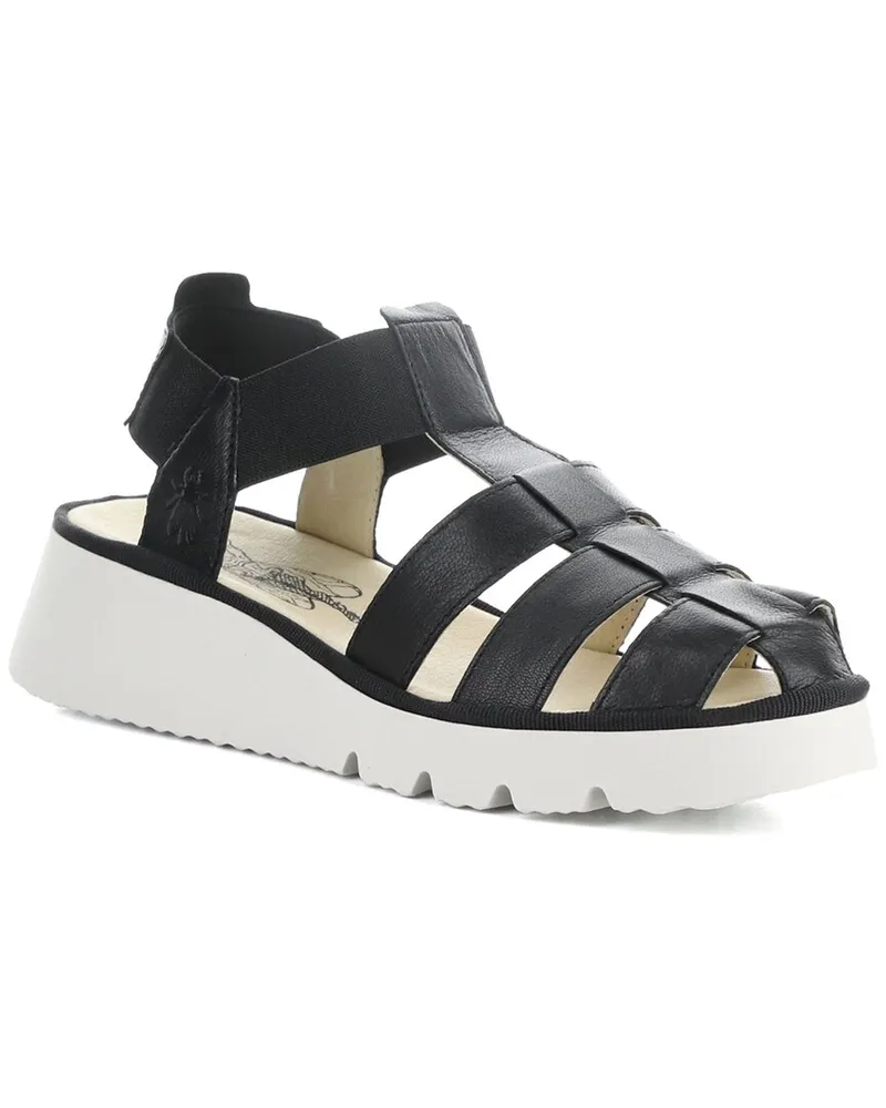 Fly London Pefi Leather Wedge Sandal Nocolor