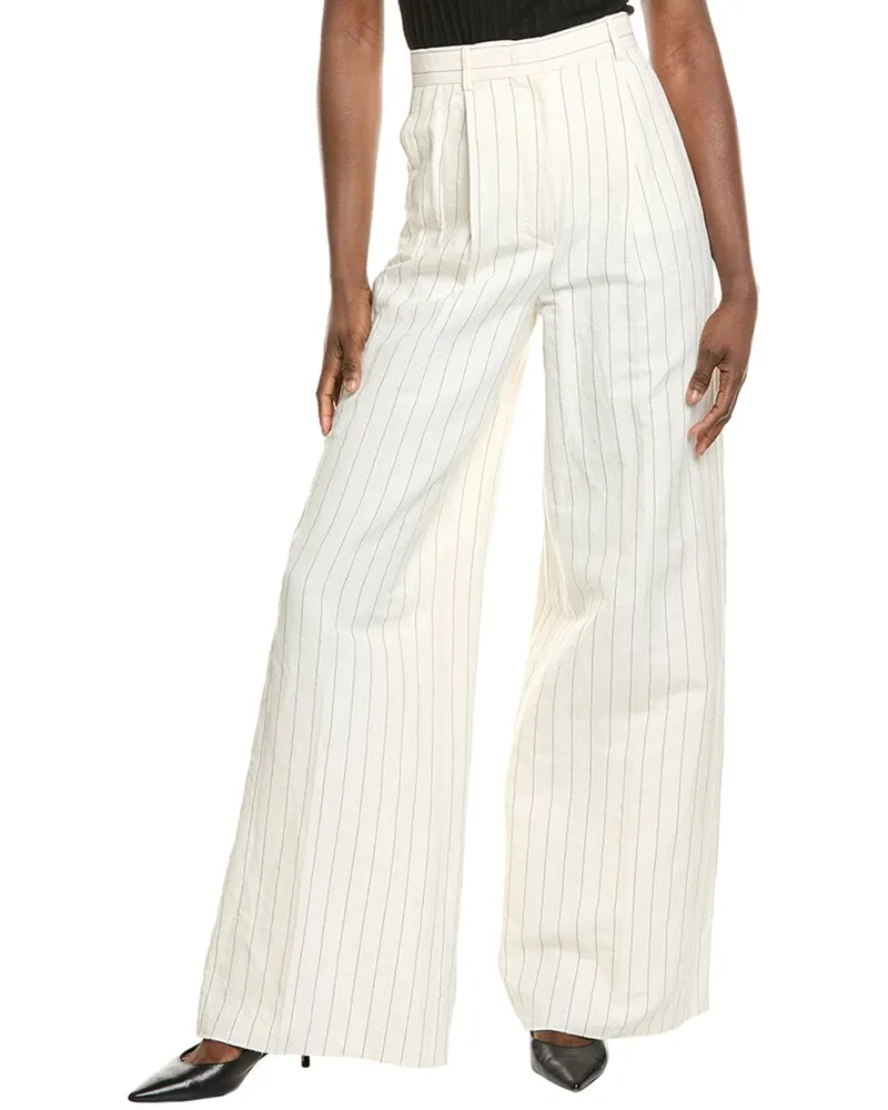 Max Mara Giuliva Linen-Blend Trouser White